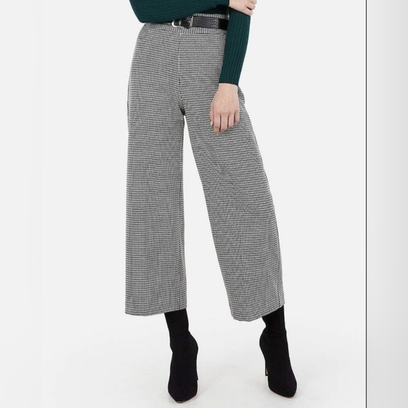 Express Pants - Express Cropped Houndstooth Pants